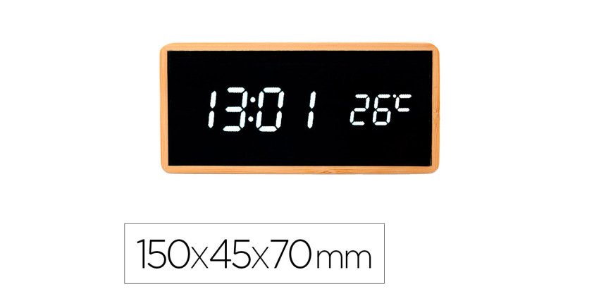 Reloj q-connect sobremesa digital con temperatura 150x45x70mm