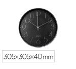 Reloj q-connect de pared analogico plateado silencioso 305x305x40mm