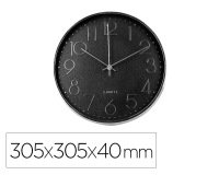Reloj q-connect de pared analogico plateado silencioso 305x305x40mm