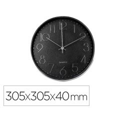 Reloj q-connect de pared analogico plateado silencioso 305x305x40mm
