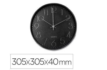Reloj q-connect de pared analogico plateado silencioso 305x305x40mm