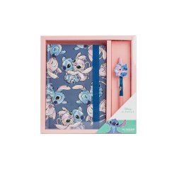 Set de papeleria boligrafo stitch 2 piezas