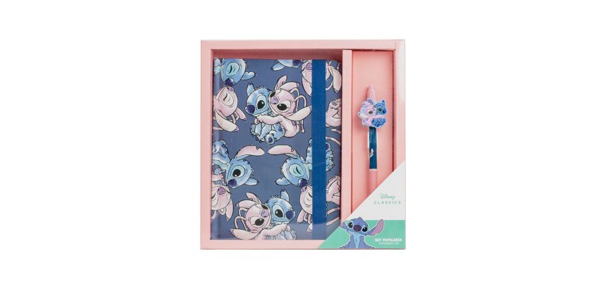 Set de papeleria boligrafo stitch 2 piezas