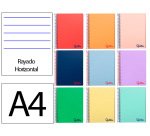 Cuaderno espiral liderpapel a4 micro wonder tapa plastico 120h 90gr horizontal 5 bandas 4 taladros colores