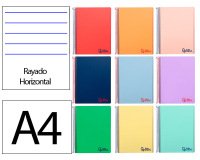 Cuaderno espiral liderpapel a4 micro wonder tapa plastico 120h 90gr horizontal 5 bandas 4 taladros colores