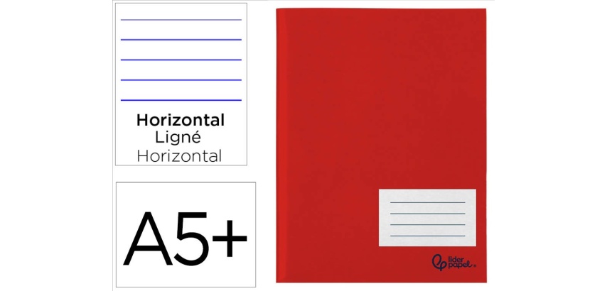 Libreta liderpapel smart a5 plus 32 hojas 75gr horizontal con margen