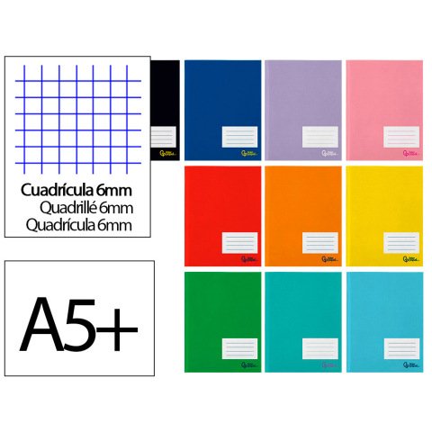 Libreta liderpapel smart a5 plus 32 hojas 75gr cuadro 6mm con margen