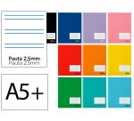 Libreta liderpapel smart a5 plus 32 hojas 75gr pauta 5 2.5mm con margen