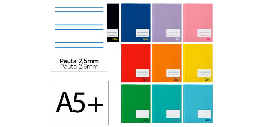 Libreta liderpapel smart a5 plus 32 hojas 75gr pauta 5 2.5mm con margen