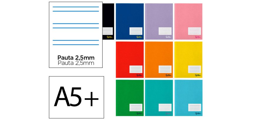 Libreta liderpapel smart a5 plus 32 hojas 75gr pauta 5 2.5mm con margen