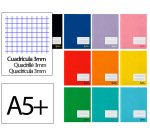 Libreta liderpapel smart a5 plus 32 hojas 75gr cuadro 3mm con margen colores surtidos