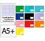 Libreta liderpapel smart a5 plus 32h 75gr apaisado cuadro 4 mm con margen colores surtidos