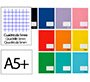 Libreta liderpapel smart a5 plus 48 hojas 75gr cuadro 5mm con margen colores surtidos