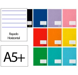 Libreta liderpapel smart a5 plus 48 hojas 75gr horizontal doble margen colores surtidos