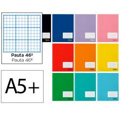 Libreta liderpapel smart a5 plus 32 hojas 75gr rayado nº46 colores surtidos