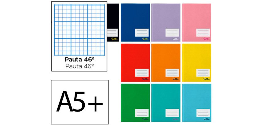 Libreta liderpapel smart a5 plus 32 hojas 75gr rayado nº46 colores surtidos
