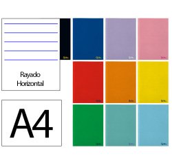 Libreta liderpapel smart a4 48 hojas 75gr horizontal con doble margen colores surtidos