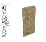 Sobre papel basika kraft reciclado con fuelle estampado libreria tamaño xxs 100x200 mm paquete de 25 unidades