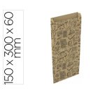 Sobre papel basika kraft reciclado con fuelle estampado libreria tamaño s 150x300 mm paquete de 25 unidades