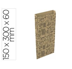 Sobre papel basika kraft reciclado con fuelle estampado libreria tamaño s 150x300 mm paquete de 25 unidades