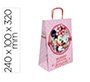 Bolsa para regalo basika papel celulosa 90 g minnie con asa retorcida tamaño s 240x100x320mm