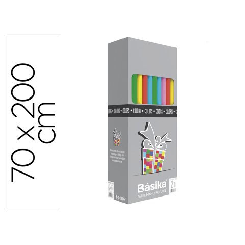 Papel de regalo basika 10 colores rollo ancho 70 cm longitud 2 m colores surtidos gramaje 60 g