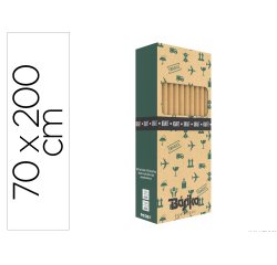 Papel de regalo basika kraft liso rollo ancho 70 cm longitud 2 m gramaje 50 g