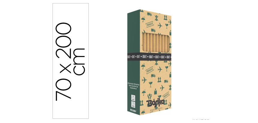 Papel de regalo basika kraft liso rollo ancho 70 cm longitud 2 m gramaje 50 g