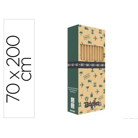 Papel de regalo basika kraft liso rollo ancho 70 cm longitud 2 m gramaje 50 g