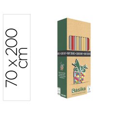 Papel de regalo basika kraft colores rollo ancho 70 cm longitud 2 mt colores surtidos gramaje 50 gr