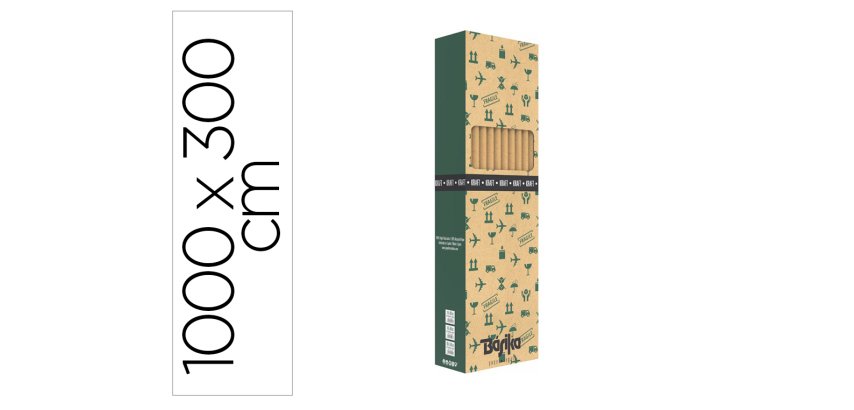 Papel de regalo basika kraft liso rollo ancho 100 cm longitud 3 m gramaje 50 g