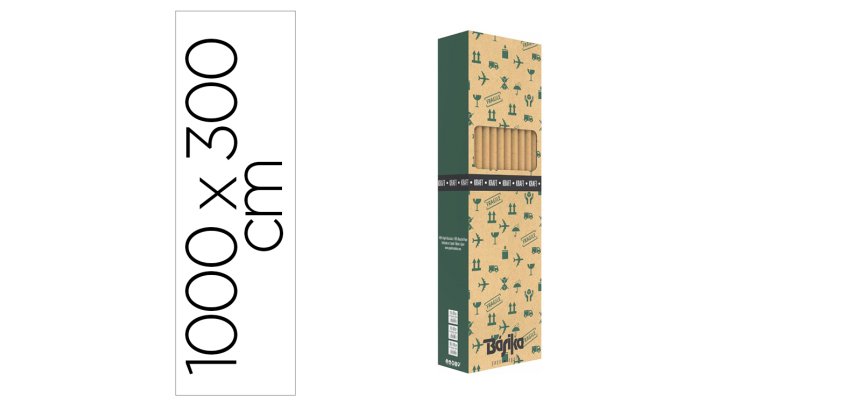 Papel de regalo basika kraft liso rollo ancho 100 cm longitud 3 m gramaje 50 g
