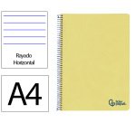 Cuaderno espiral liderpapel a4 wonder tapa plastico 80h 90gr rayado horizontal con margen color amarillo