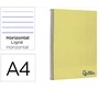 Cuaderno espiral liderpapel a4 wonder tapa plastico 80h 90gr rayado horizontal con margen color amarillo