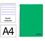 Cuaderno espiral liderpapel a4 wonder tapa plastico 80h 90gr rayado horizontal con margen color verde oscuro