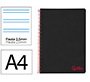 Cuaderno espiral liderpapel a4 wonder tapa plastico 80h 90gr pauta estrecha 2,5mm con margen color negro