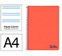 Cuaderno espiral liderpapel a4 wonder tapa plastico 80h 90gr pauta estrecha 2,5mm con margen color rojo