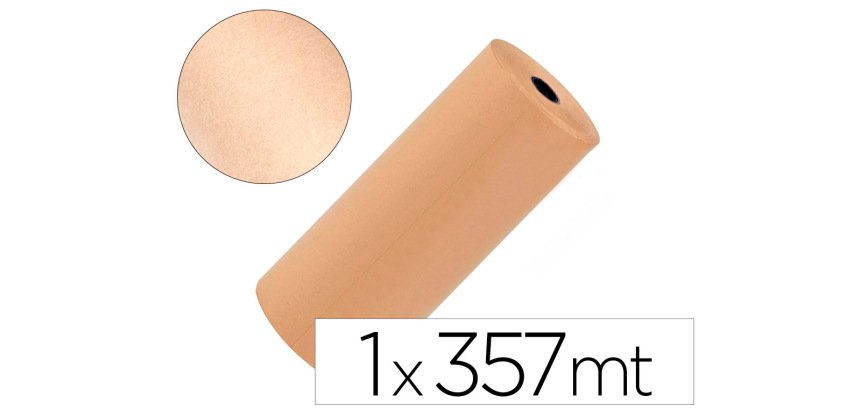 Papel kraft liderpapel marron bobina 1 m x 357 m especial para embalaje peso 25 kg
