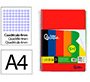Cuaderno espiral liderpapel a4 smart tapa blanda 80h 75gr cuadro 4 mm con margen pack 5+1 colores surtidos