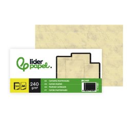 Cartulina marmoleada liderpapel din a4 240gr crema claro paquete de 100 hojas