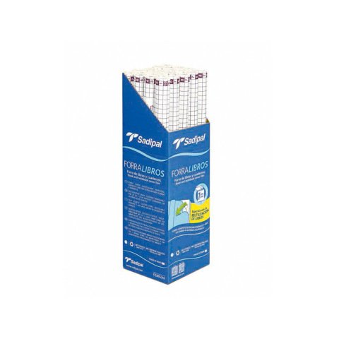 Rollo plastico adhesivo sadipal 0.33x1.50 m 50 mc forralibros removible 1 año