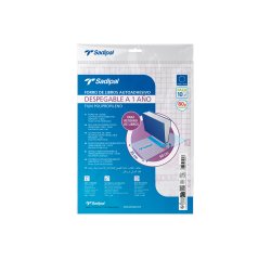Forralibro adhesivo para libros sadipal desplegable 1 año 80 mc 50x35 cm pack de 10 unidades