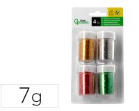 Purpurina liderpapel biodegradable fantasia bote de 7 gr colores metalicos surtidos blister de 4
