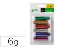 Purpurina liderpapel biodegradable fantasia bote de 6 gr colores metalicos surtidos blister de 6