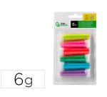 Purpurina liderpapel biodegradable fantasia bote 6 gr colores metalicos pastel surtidos blister de 6 unidades