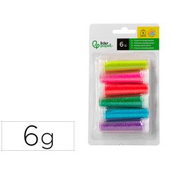 Purpurina liderpapel biodegradable fantasia bote de 6 gr colores metalicos pasteles surt blister de 6 und