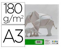 Cartulina liderpapel a3 180g/m2 blanco paquete de 25+5 hojas en carpeta dossier transparente con cierre