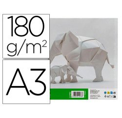 Cartulina liderpapel a3 180g/m2 blanco paquete de 25+5 hojas en carpeta dossier transparente con cierre