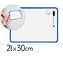Pizarra blanca liderpapel 21x30 cm magnetica doble cara lisa con rotulador iman y borrador