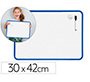 Pizarra blanca liderpapel 30x42 cm magnetica doble cara lisa con rotulador iman y borrador